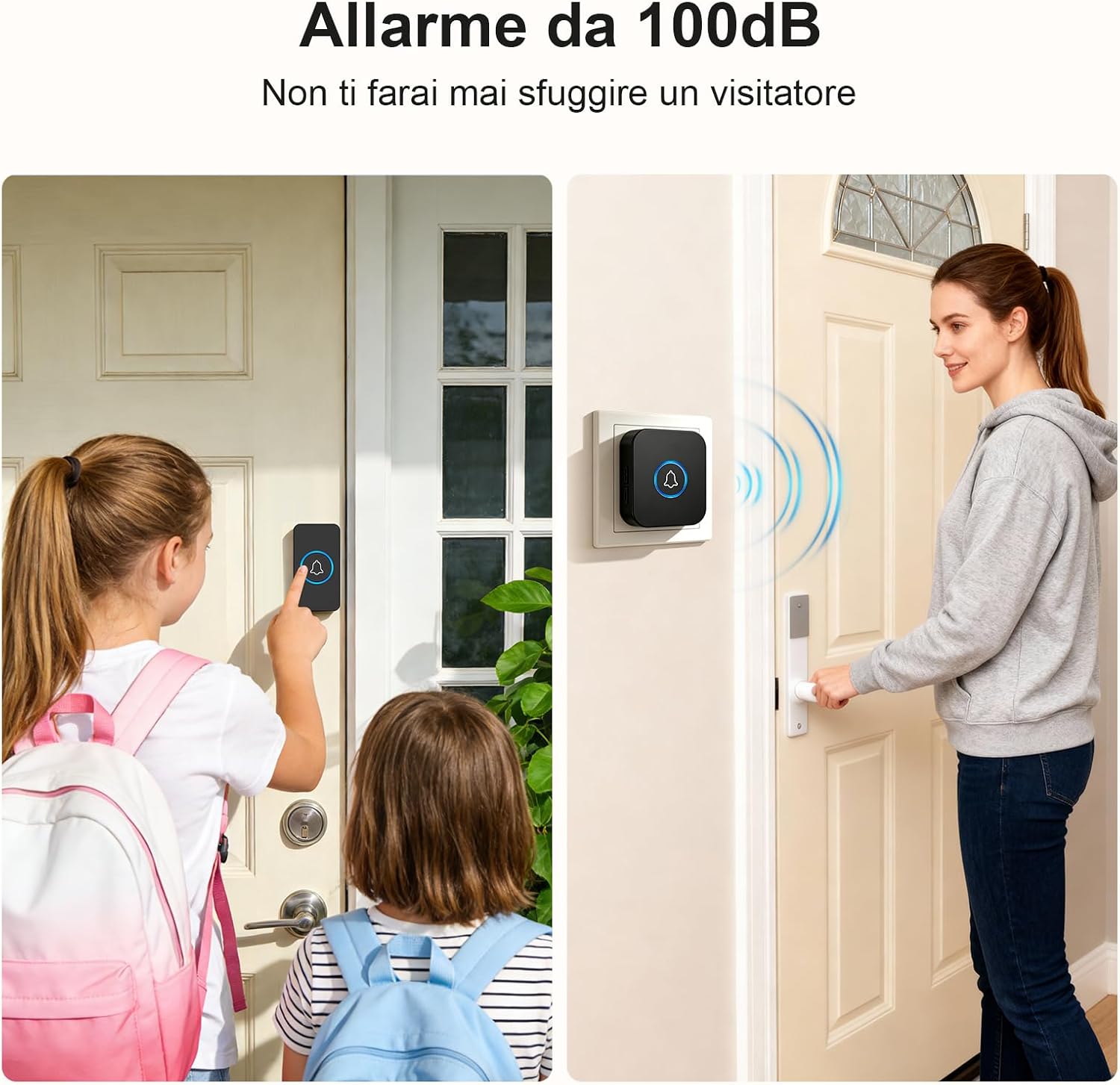 Thumbnail 4 de XNH Campanello Senza Fili con Portata 400 m: 36 melodie, 5 livelli di volume e sistema espandibile per casa e ufficio
