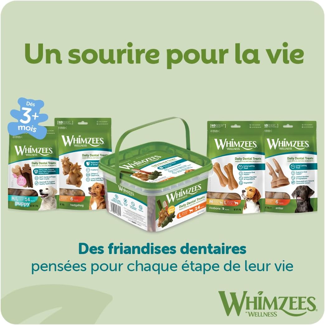 Thumbnail 6 de WHIMZEES Boîte de Variété L, 30 Pièces – Friandises dentaires naturelles pour Chiens de Grande Taille (Taille L)