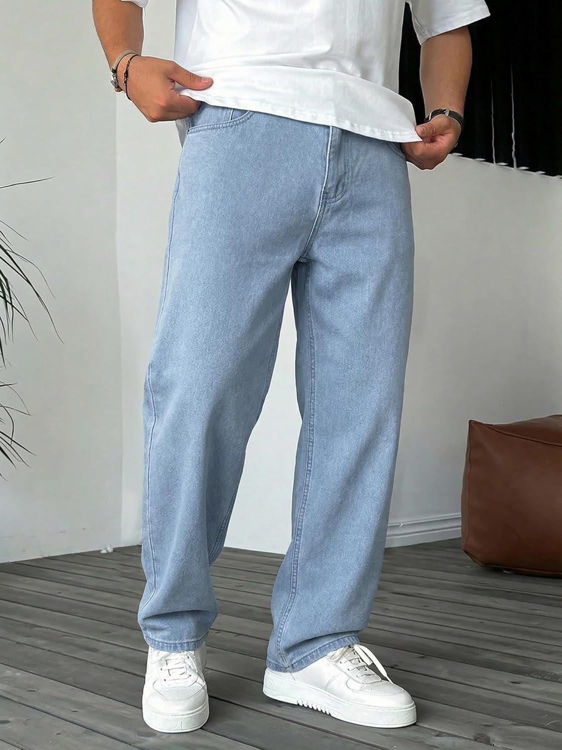 Thumbnail 3 de JMIERR Herren Baggy Jeans aus Baumwolle – bequeme Stretch-Jeans im Vintage-Relaxed-Fit