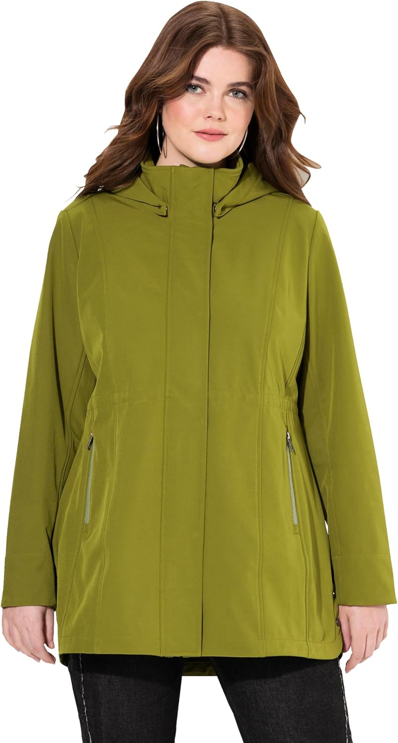 Detalle de Veste Softshell HYPRAR pour Femmes Grandes Tailles d'Ulla Popken – Imperméable, Capuche Amovible