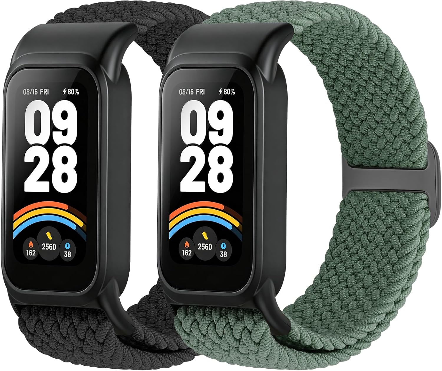 Detalle de Janpso Correas trenzadas para Xiaomi Smart Band 9 Active/Redmi Smart Band 3 – Elástico y ajustable
