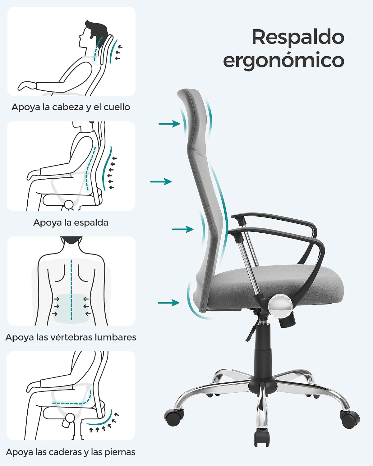 Thumbnail 3 de SONGMICS OBN034G01 silla ergonómica 120 kg