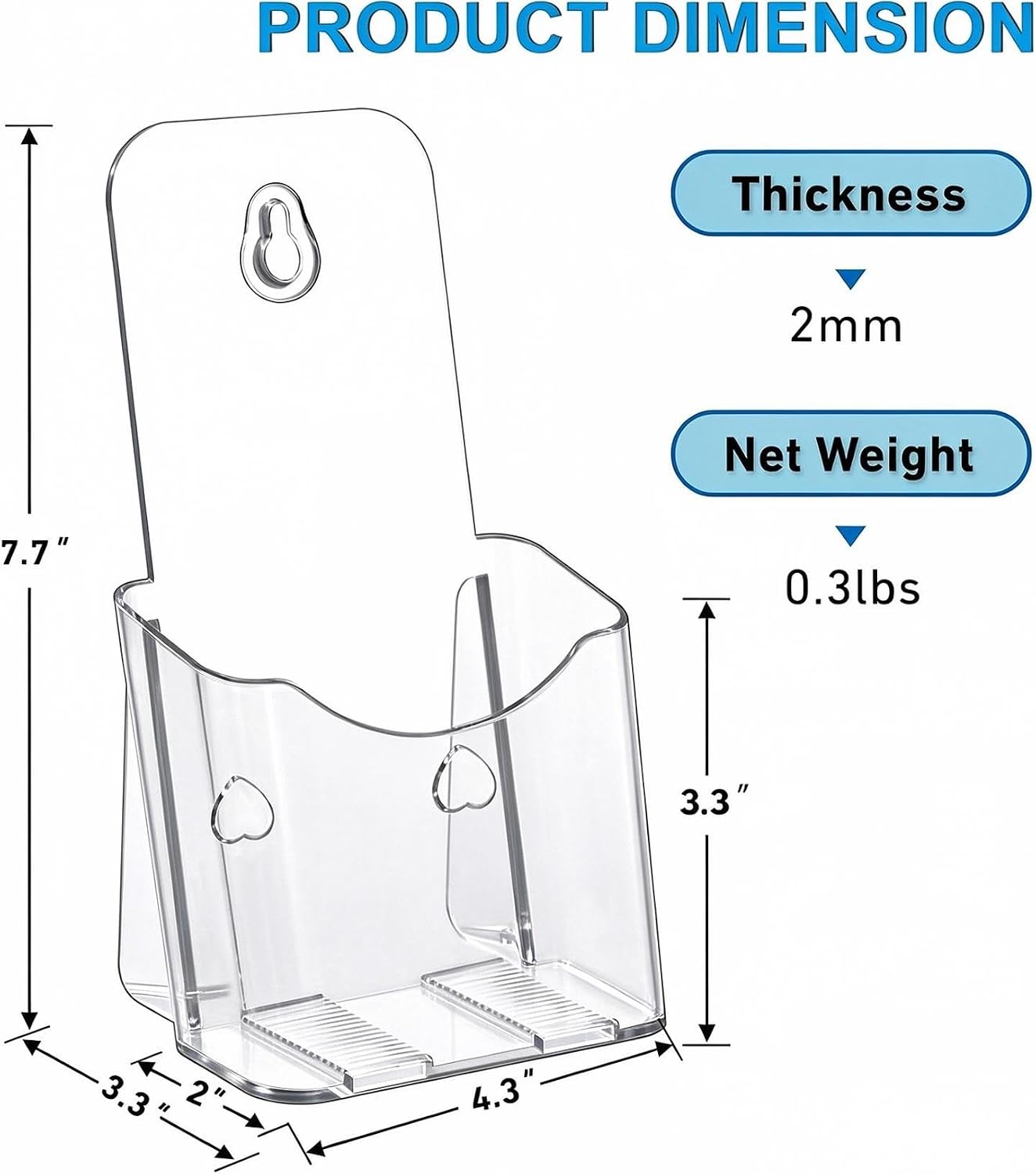 Detalle 2 de xydstay XYD-YKL-ZLJ6 Acrylic Brochure Holders, 4-Inch Clear, 6-Pack