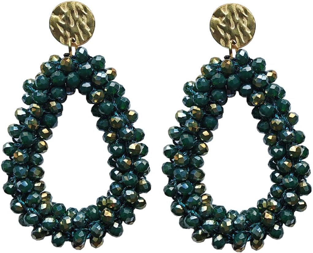 Detalle de Bohemian hängende Ohrringe für Damen mit tröpfchenförmigem Kristall-Anhänger (ca. 14 g pro Paar)
