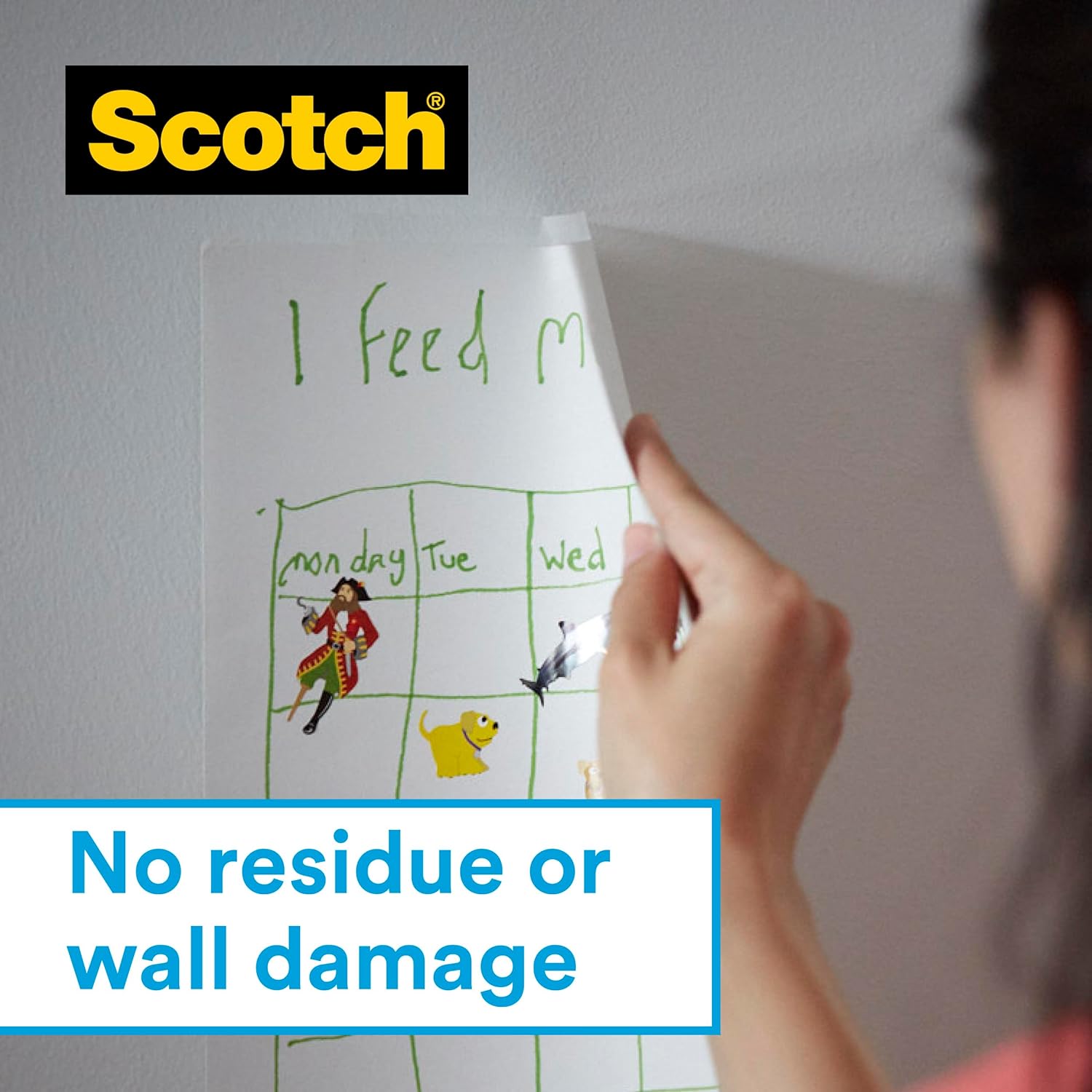Detalle 2 de Scotch rouleau de ruban adhésif mural Wall-Safe 19 mm x 16,5 m