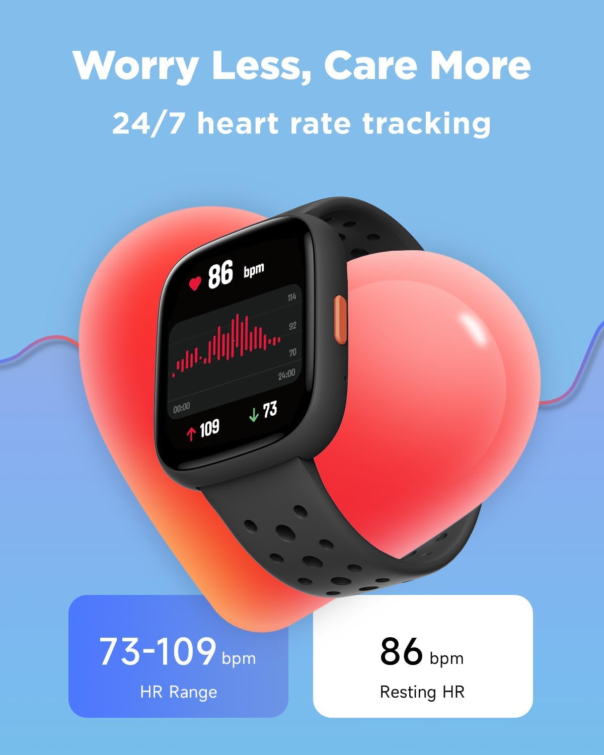 Detalle de BIGGERFIVE BRAVE 2 Kids Smart Watch (1.8" Fitness Tracker, Heart Rate, Sleep, IP68) – Black