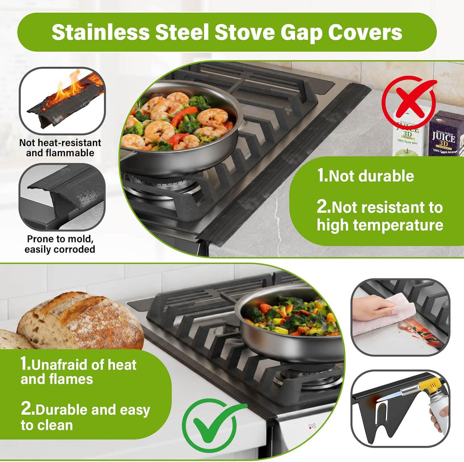 Detalle de Stove Gap Covers, Stainless Steel