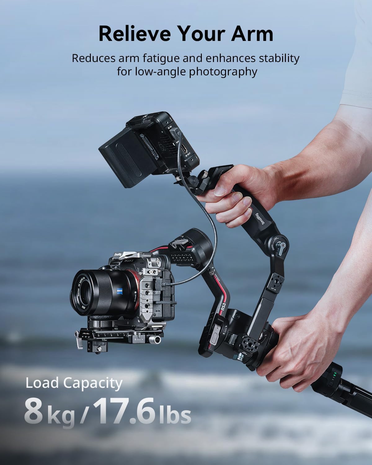 Detalle de SMALLRIG Sling Handle für DJI RS 5/RS 2/RSC 2/RS 3/RS 4 – verstellbarer Gimbal-Handgriff mit QD-Buchse