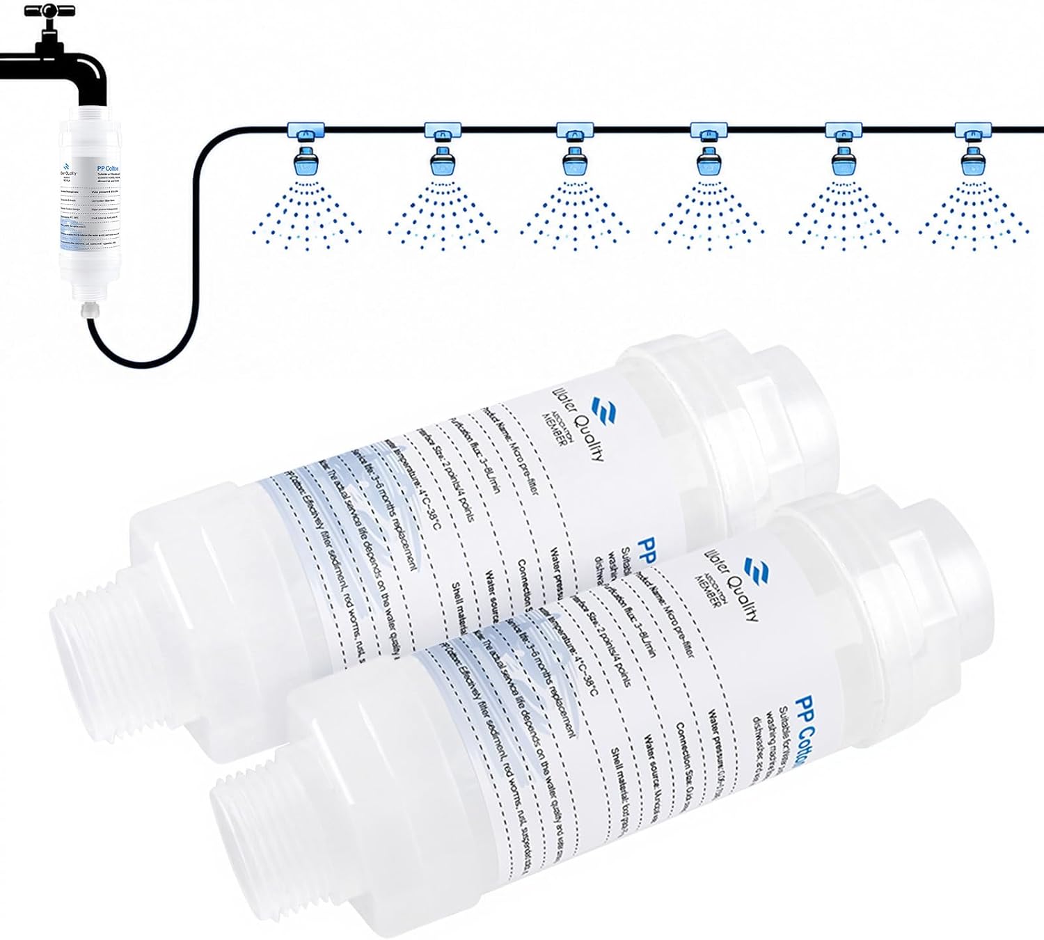 Wzzy Gurden Pack of 2 Mist Calcium Inhibitor Filter for Outdoor Misting Systems