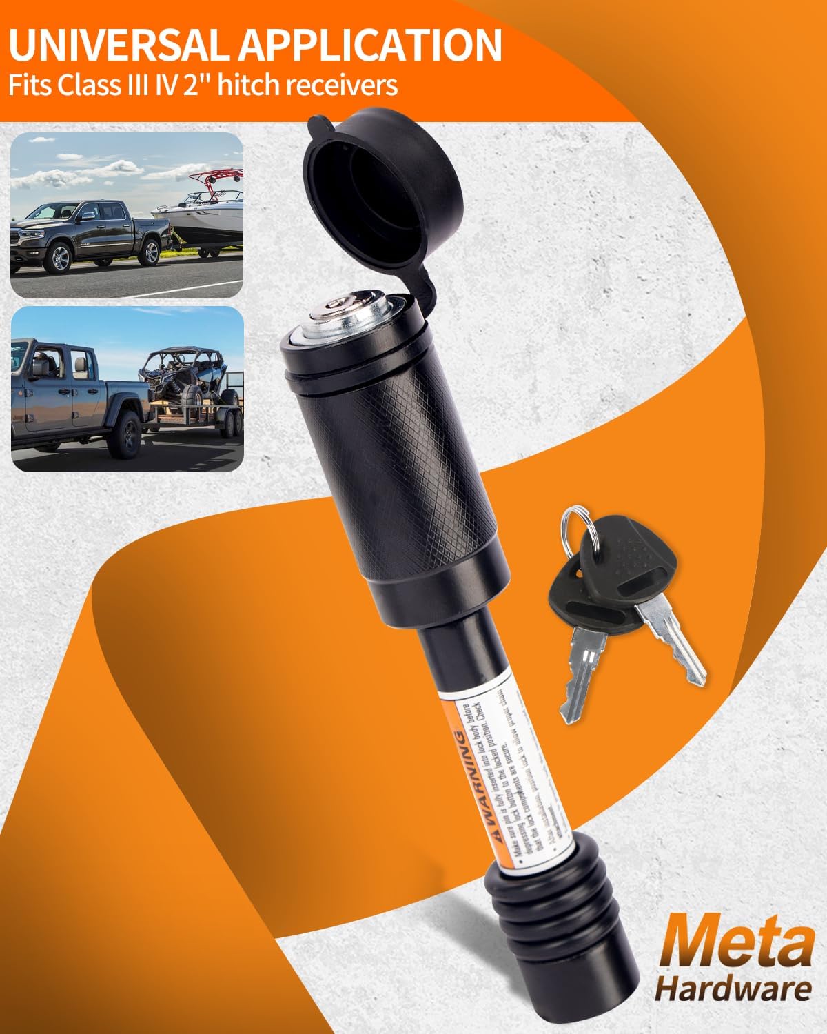 Thumbnail 6 de META Hardware Trailer Hitch Lock with 5/8" Pin for Class III/IV 2" Hitches