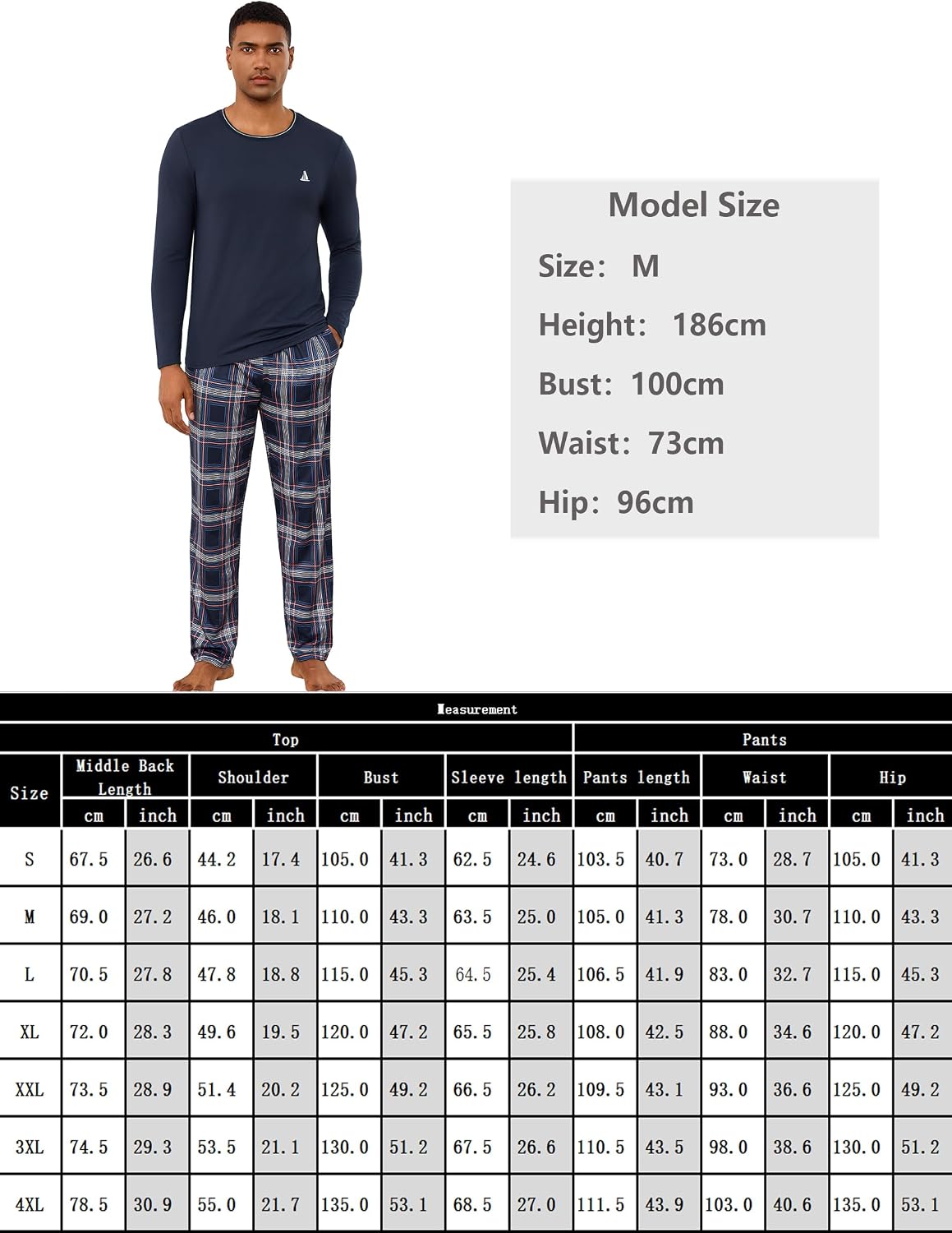 Thumbnail 5 de Jahetuul Pigiama Uomo Cotone S-4XL