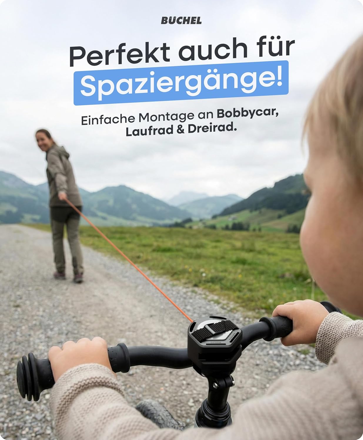 Thumbnail 6 de Büchel Fahrrad-Abschleppseil bis 120 kg, 2,20 m für Kinderfahrräder mit Pull-Tab