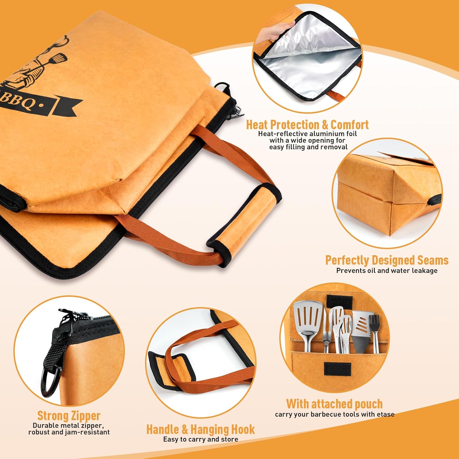 Detalle de KEZKALS BBQ Blanket for Meat Resting: Extra Large Insulated Bag for Big Roasts