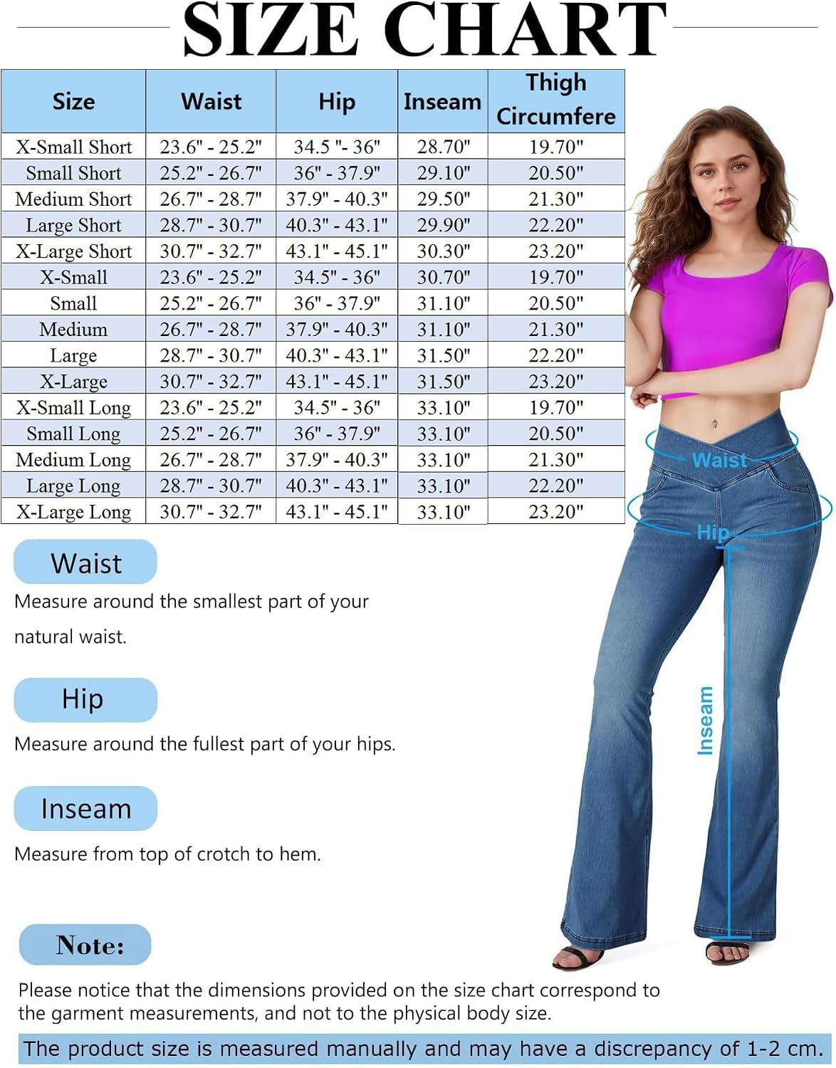 Detalle de BlueRose Women's Flare Jeans, Knit Denim