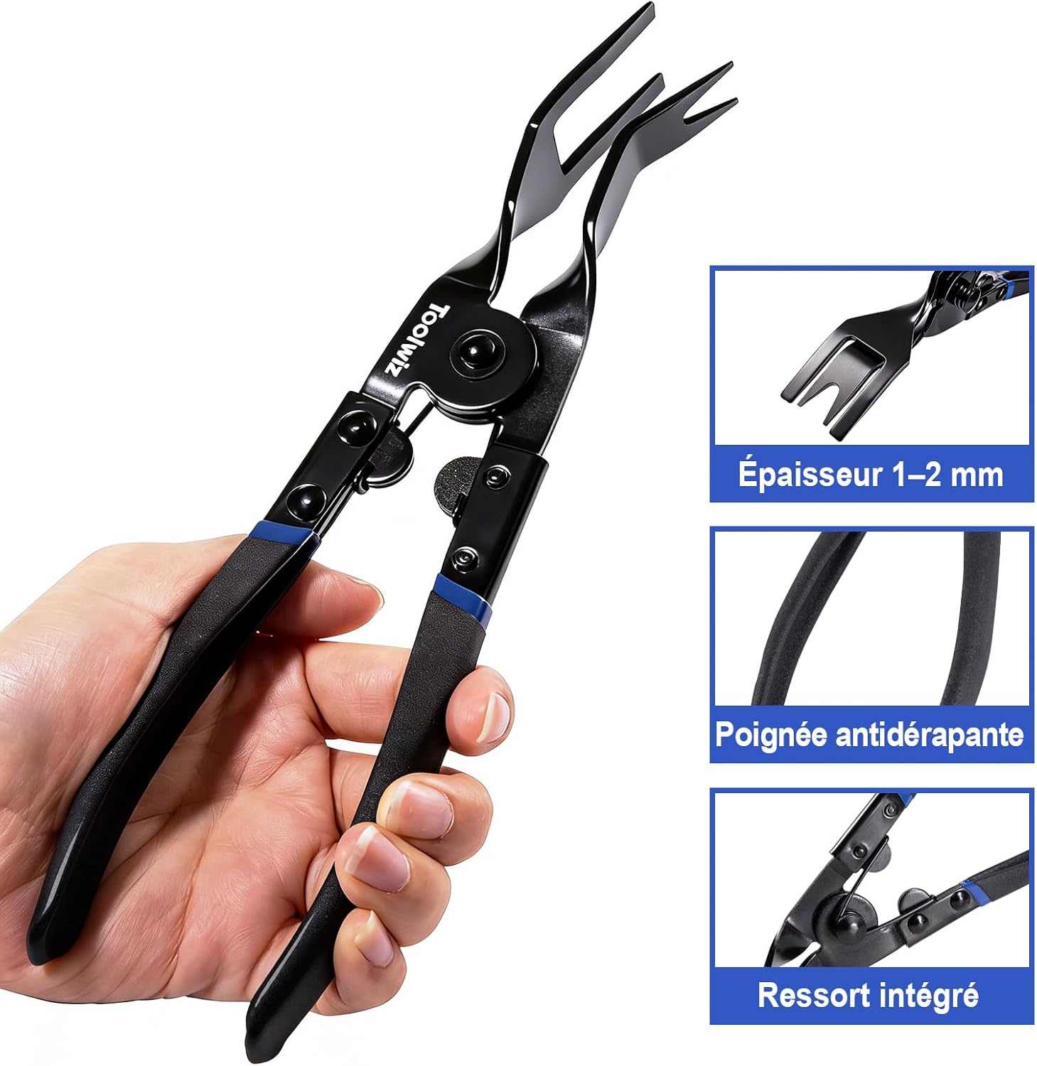 Detalle de Toolwiz Outil de démontage de panneau – pince universelle pour clips de garniture automobile