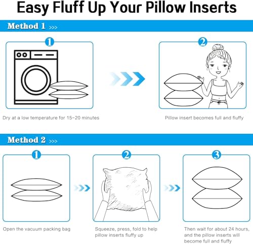 Thumbnail 6 de PURE TEXTILES Cushion Inserts 45x45cm (Pack of 4) – Hollow Fibre 18x18 inner pads for sofa and cushions