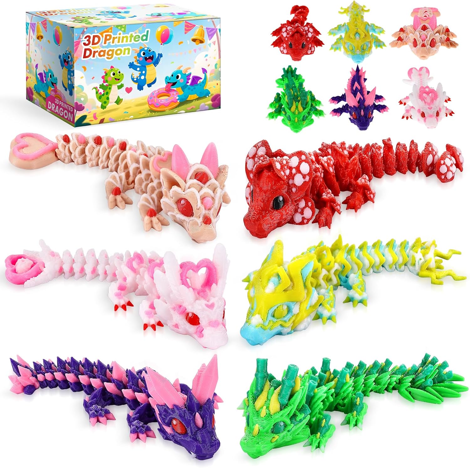 Detalle de TXB3DOK 3pcs 12in 3D Printed Crystal Dragon set