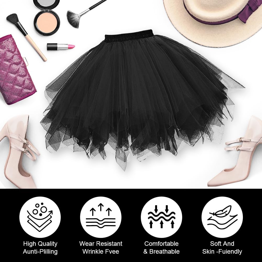 Detalle de AUYAO klassieke tutu rok van tule met 4 lagen en elastische taille