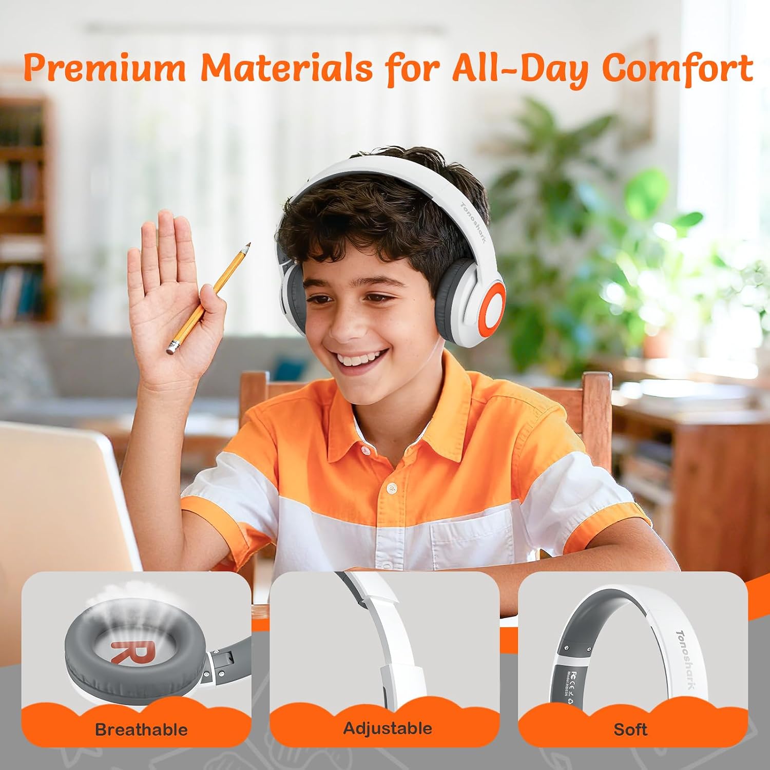 Thumbnail 2 de TONOSHARK Kids Wireless Headphones: Feather-Light Comfort, Long Playtime and Easy Portability