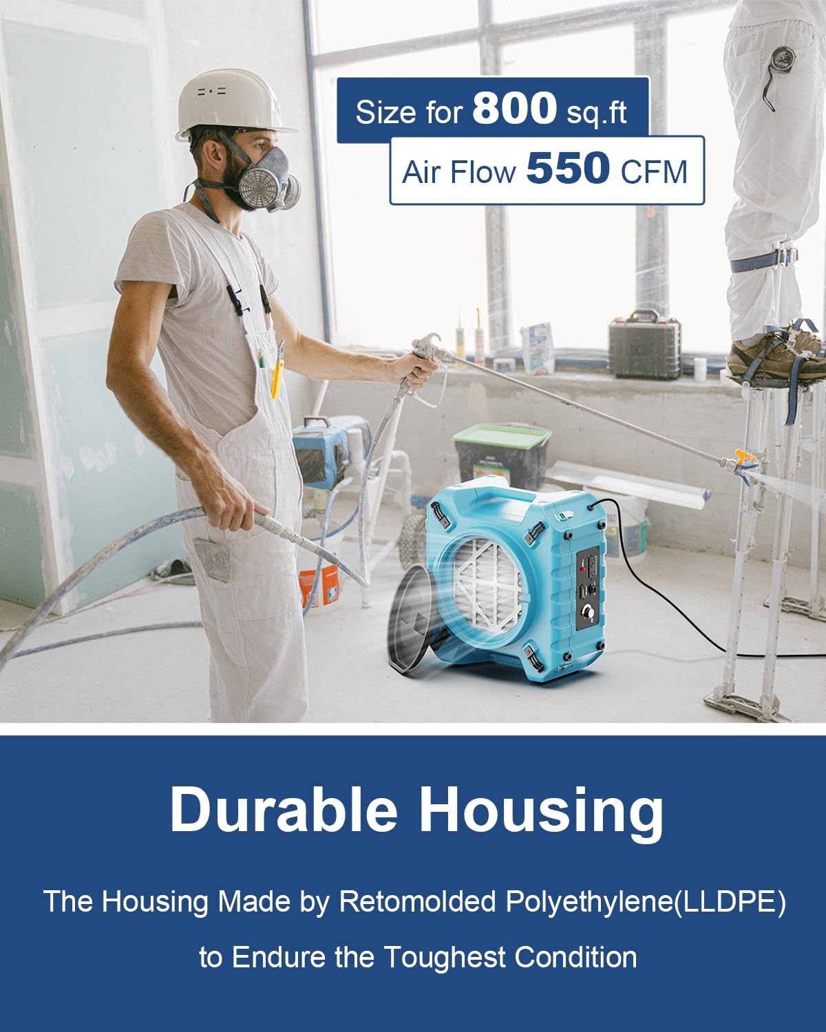 Detalle de ALORAIR PureAiro HEPA Pro 870 Air Scrubber with 3-Stage Filtration and UV-C