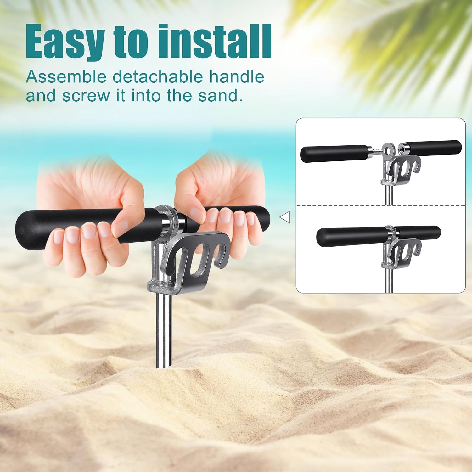 Detalle de BeneLabel Boat Anchor: Heavy Duty Kayak Sand Stake 66cm with Storage Bag