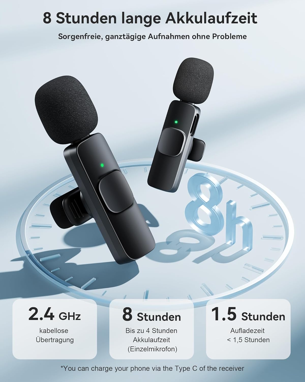Thumbnail 5 de KUKIHO Lavalier Mikrofon 2‑Sender für Smartphone
