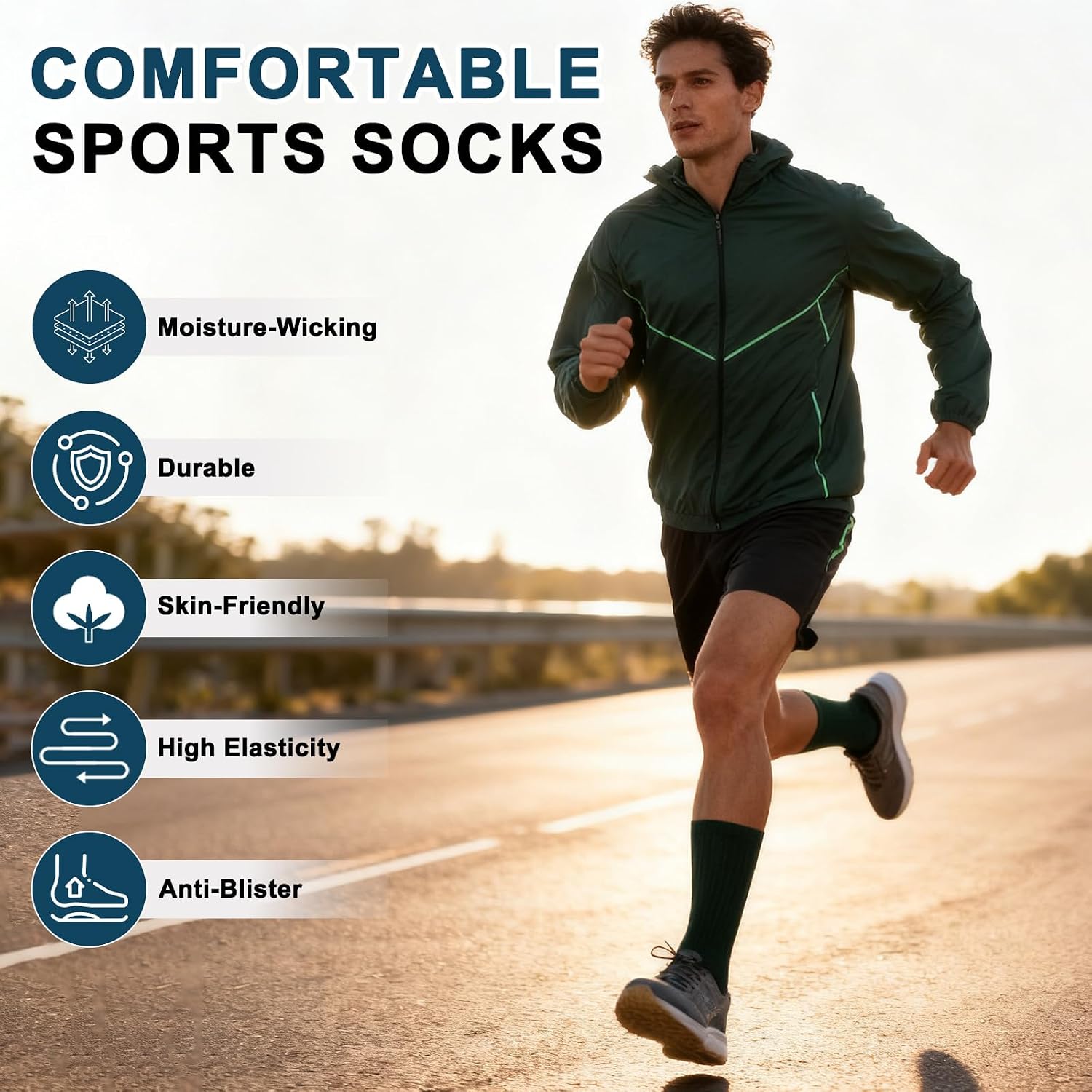 Detalle de ILovDaisy Mens Sports Socks 9-12 6-8: Cushioned, Breathable Crew Socks for Every Active Day