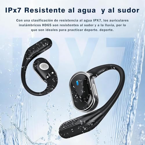 Thumbnail 6 de TRAUSI Auriculares inalámbricos de oído abierto con Bluetooth 5.4, 50 h de autonomía y certificación IPX7