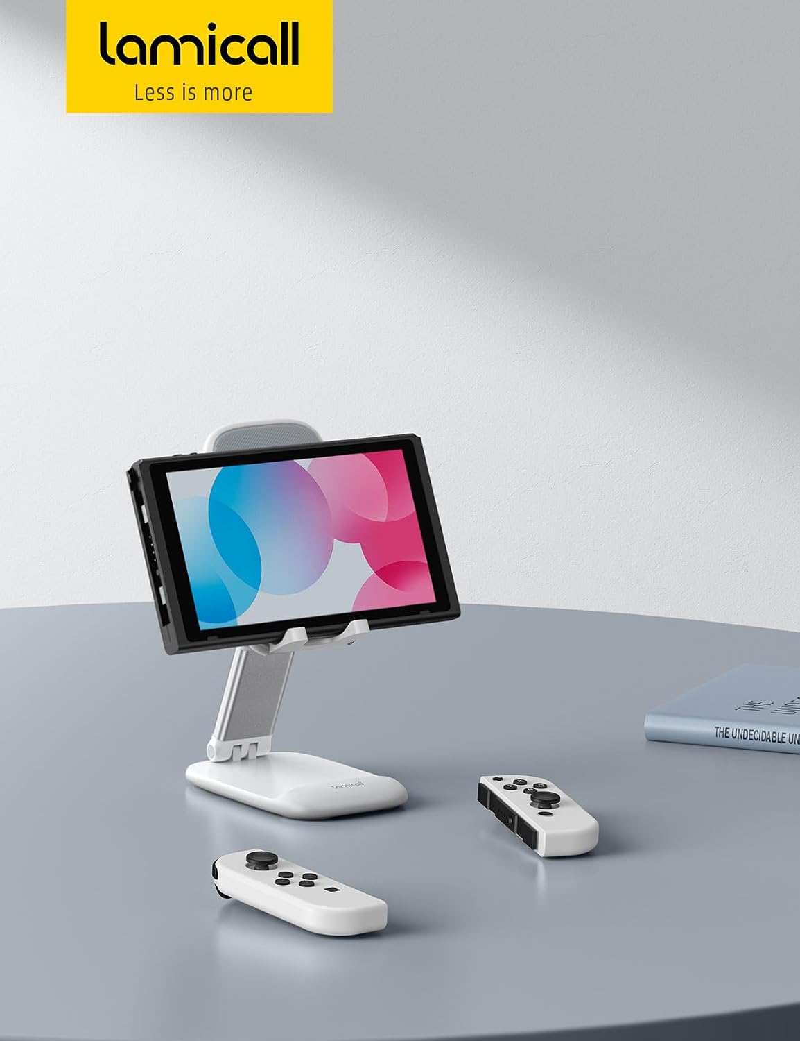 Thumbnail 6 de Lamicall Adjustable Phone Stand for Desk (Foldable Metal Base) – White, for 4"–8" phones & tablets
