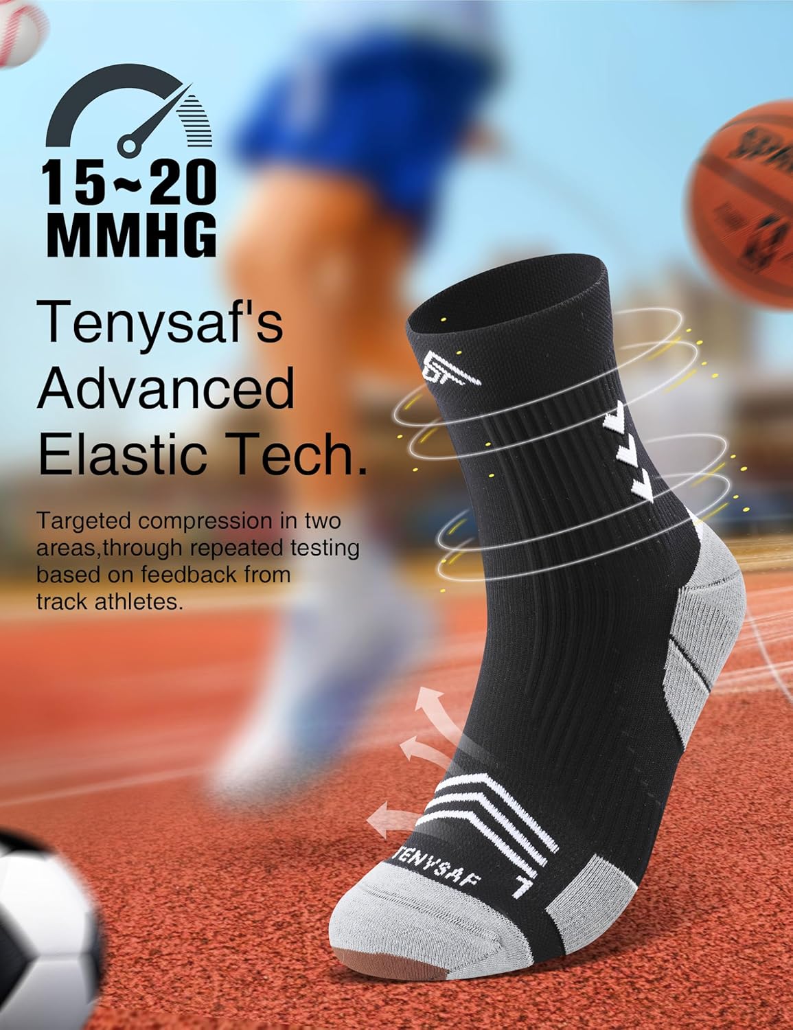 Thumbnail 2 de Lounwee Compression Sport Running Socks: Arch Support Crew Socks for Running, Hiking, Cycling and More