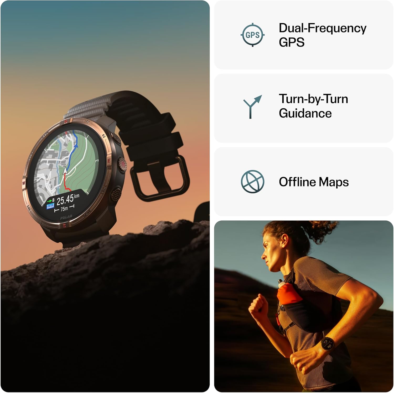 Detalle de Polar Grit X2 Outdoor Multisport GPS Watch with AMOLED, offline maps and wrist ECG