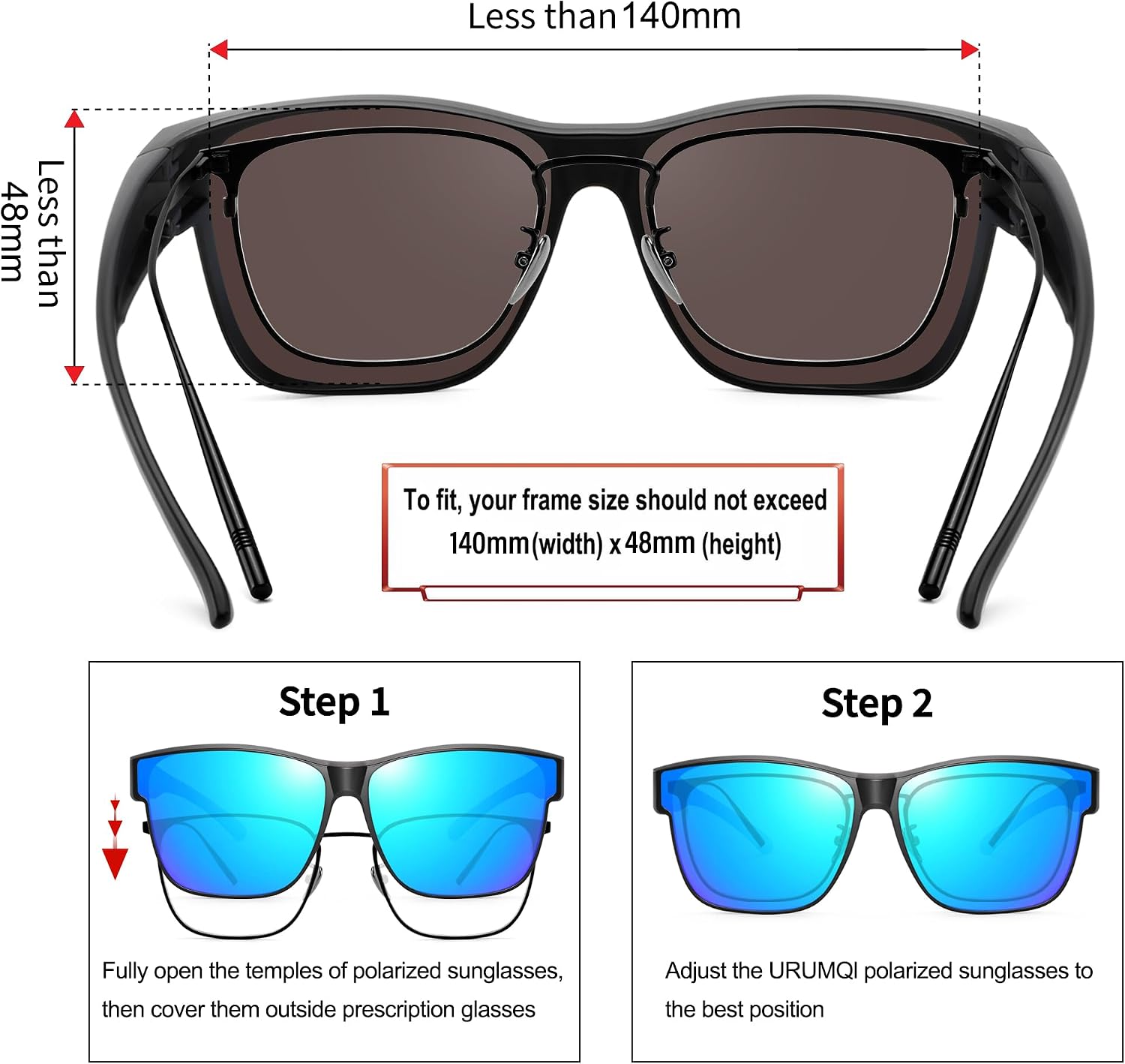 Thumbnail 3 de URUMQI Überzieh Sonnenbrille Über Normalbrille
