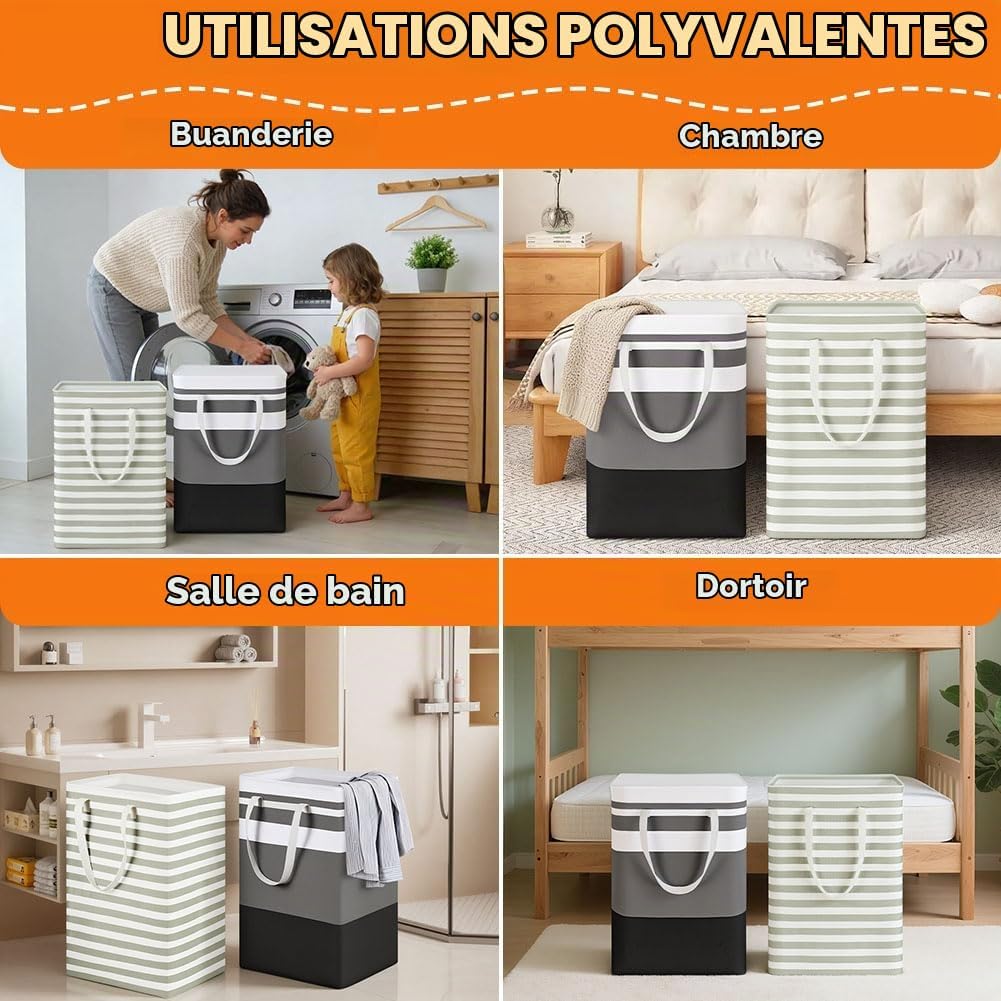Thumbnail 6 de AUAUY 5455554 opvouwbare wasmanden, set van 2, waterdicht