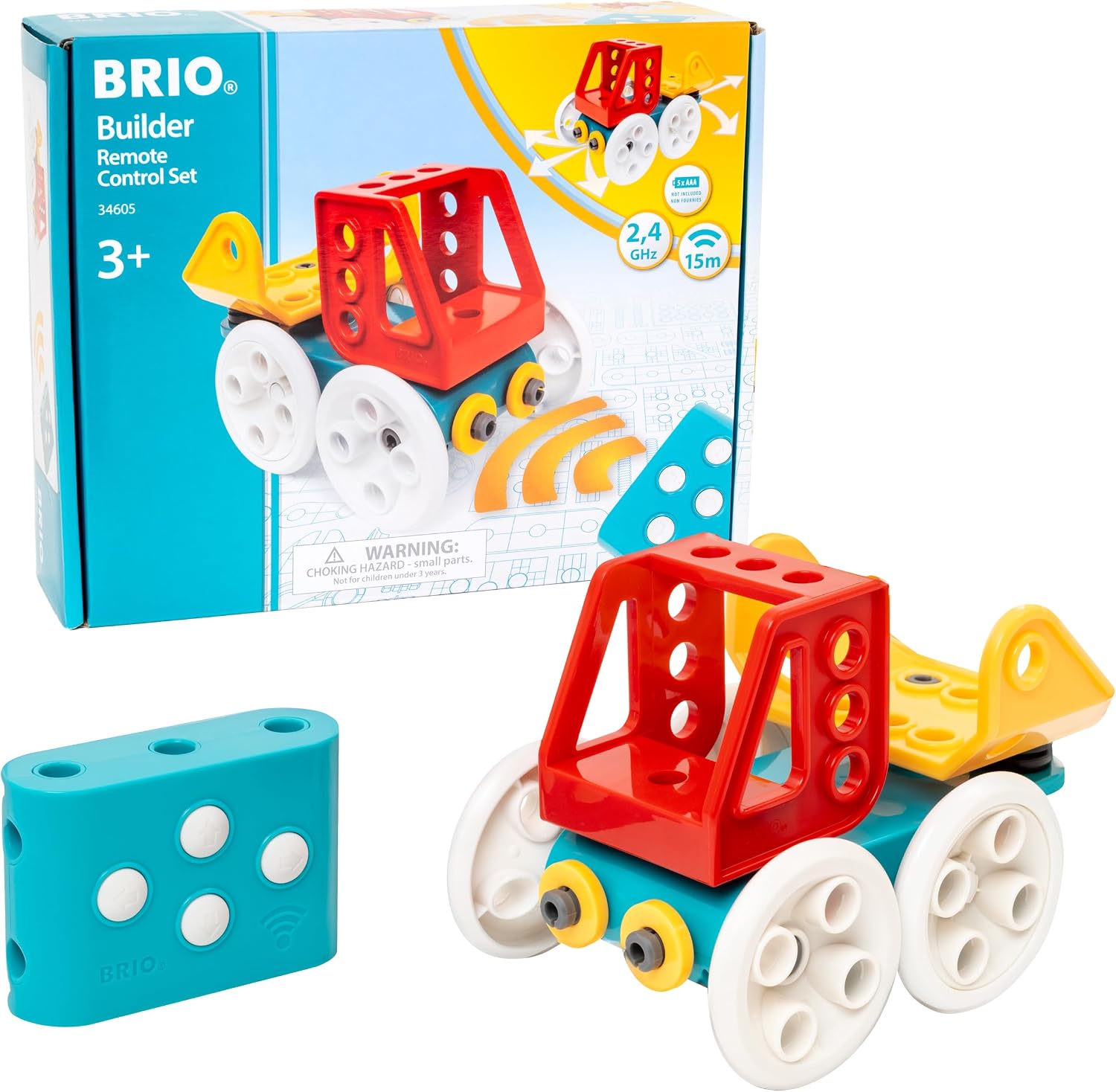 Detalle de BRIO Builder 34605 Auto mit Fernsteuerung – Lern- und Konstruktionsspielzeug für Kinder ab 3 Jahren