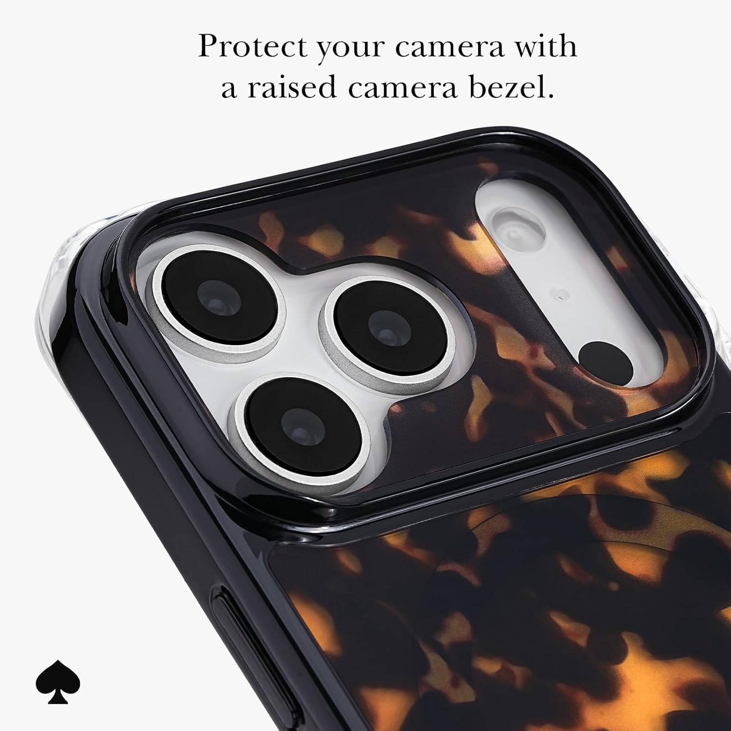 Detalle de ケイト・スペード ニューヨーク iPhone 18 Proケース、べっ甲調・ゴールドアクセント、MagSafe対応