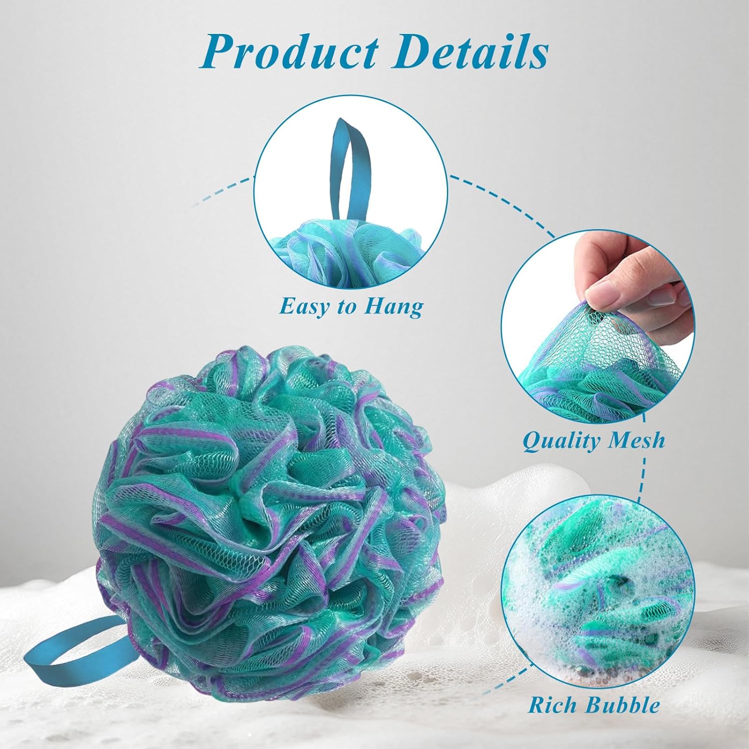 Thumbnail 4 de flintronic 4 Pack Loofah Shower Puff 75g
