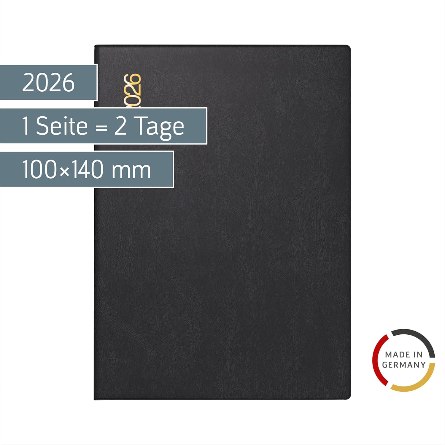 Detalle 2 de rido/idé Taschenkalender Mod. Technik II 2026 – A6, Kunststoff, schwarz