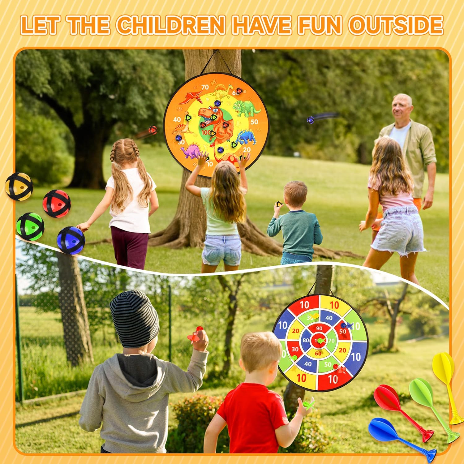 Detalle 2 de Dinosaur Theme 26-inch Dart Board for Kids