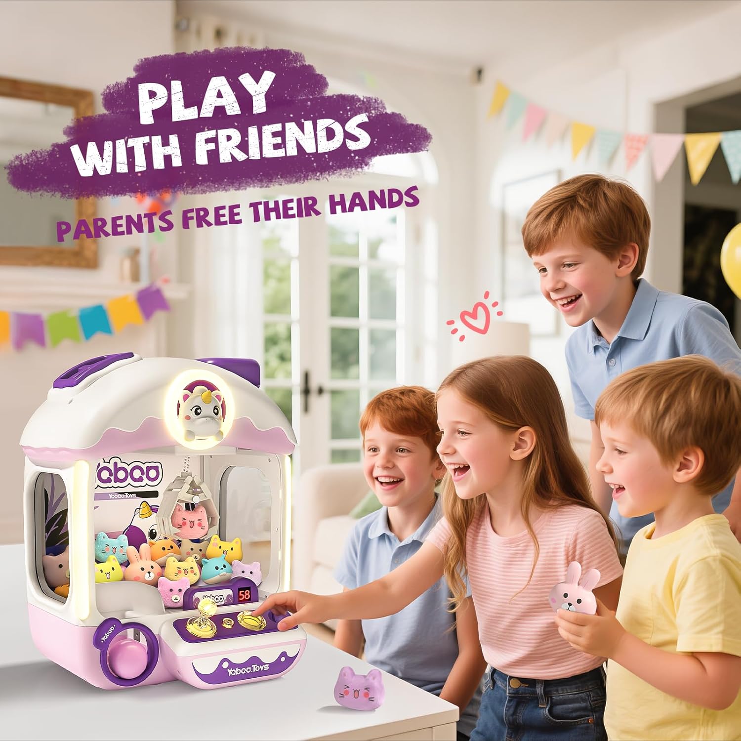 Thumbnail 1 de Large Claw Machine for Kids Unicorns — Electronic Vending-Style Prize Dispenser Toy