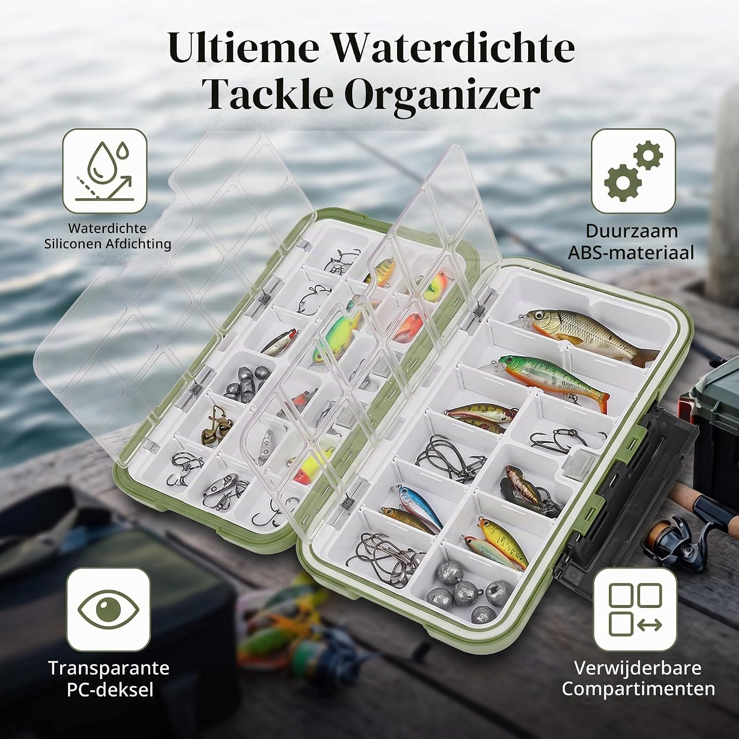 Detalle de Yosoo Health Gear Model C waterdichte viskoffer, dubbelzijdig en met verstelbare vakken