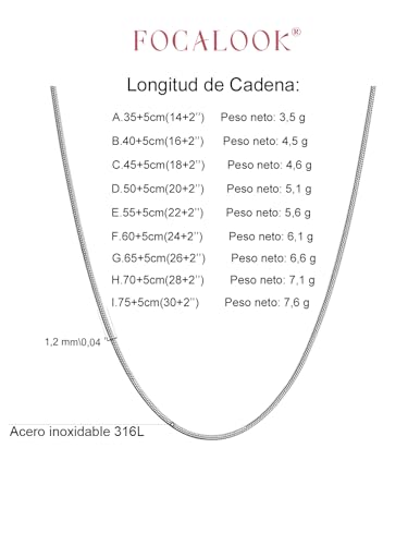Detalle 2 de FOCALOOK Collar Serpiente 30 pulgadas
