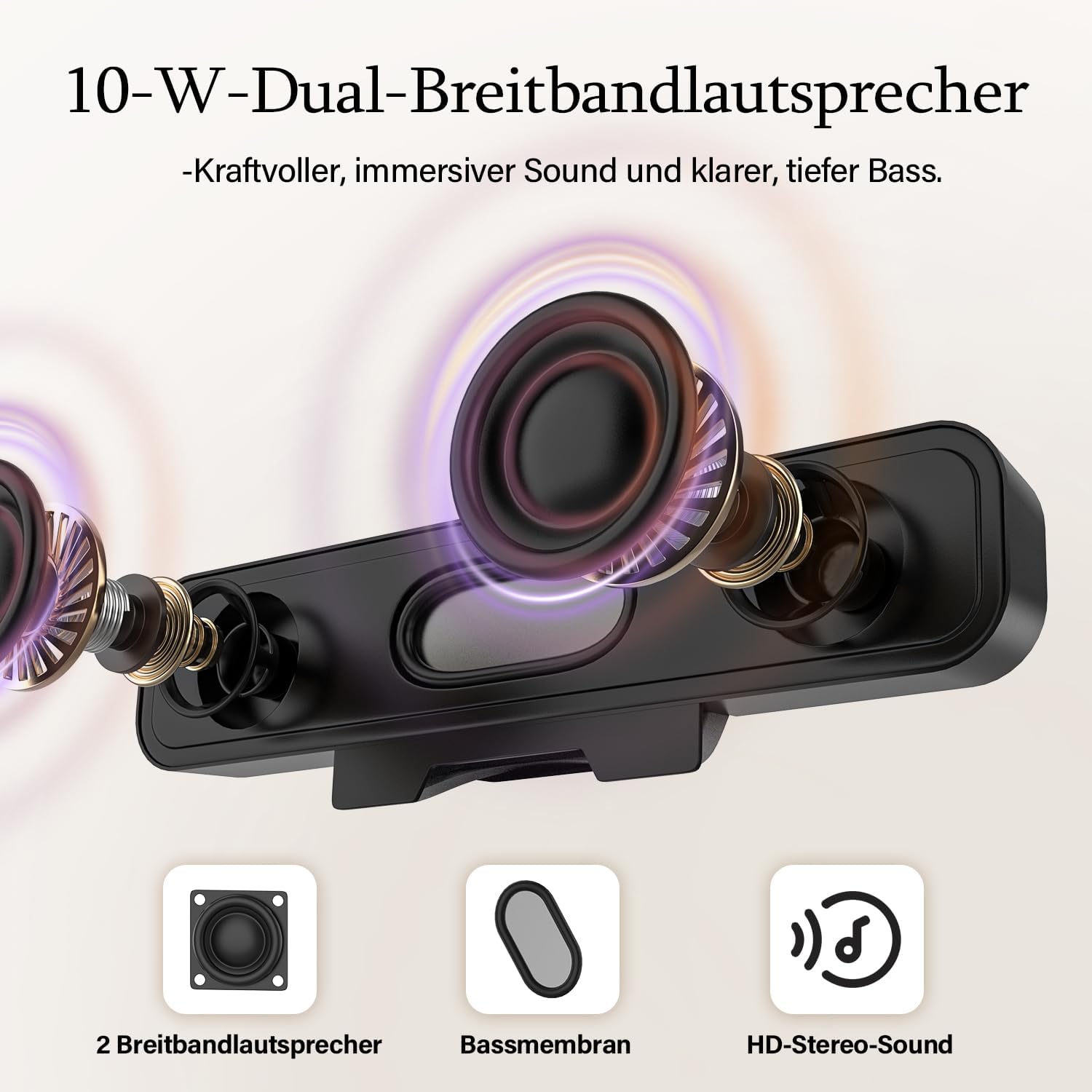 Detalle de ZETIY PC Lautsprecher 10W Clip-On 🔊