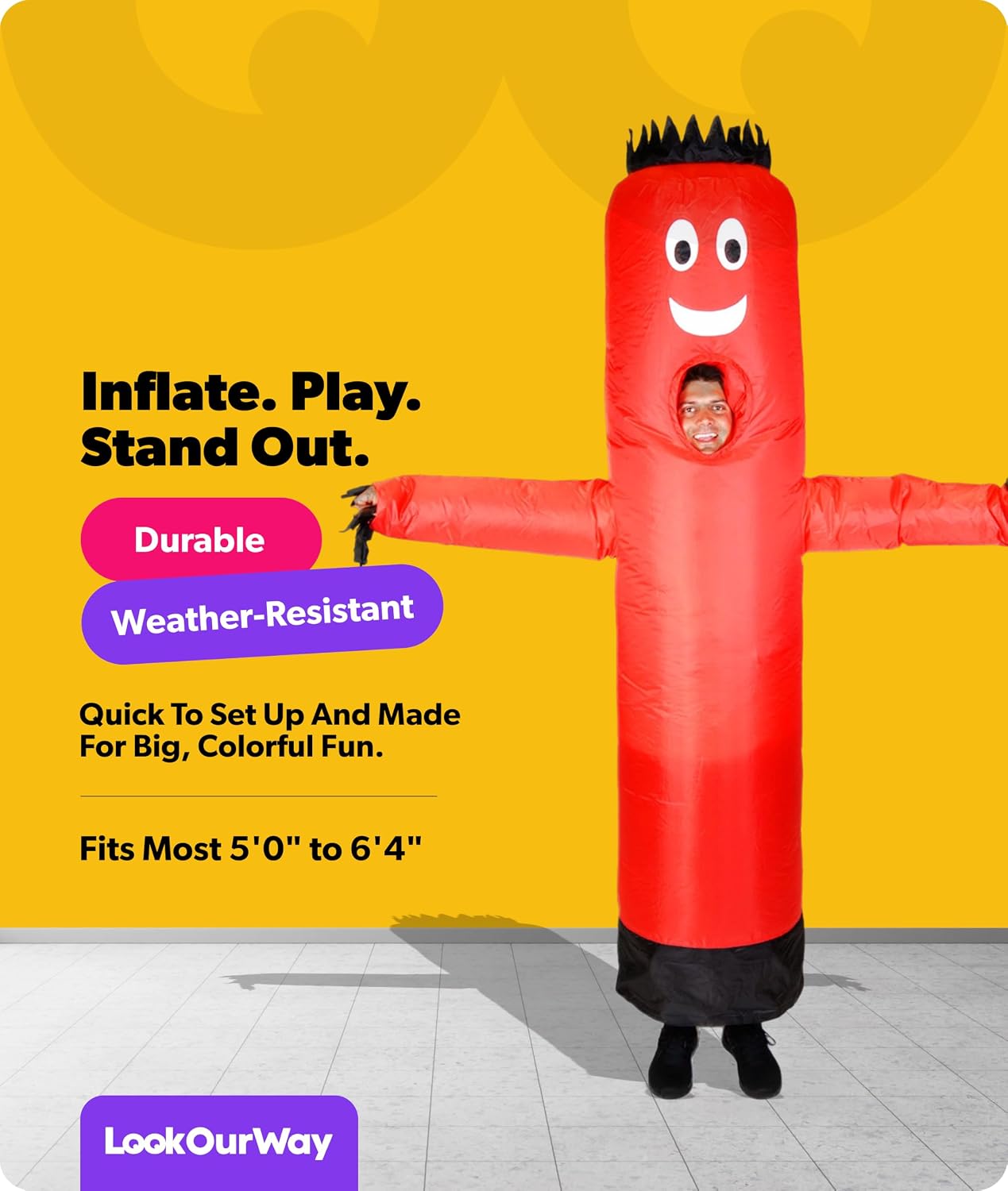 Detalle de LookOurWay Air Dancers Inflatable Tube Man Costume with Built-In Blower