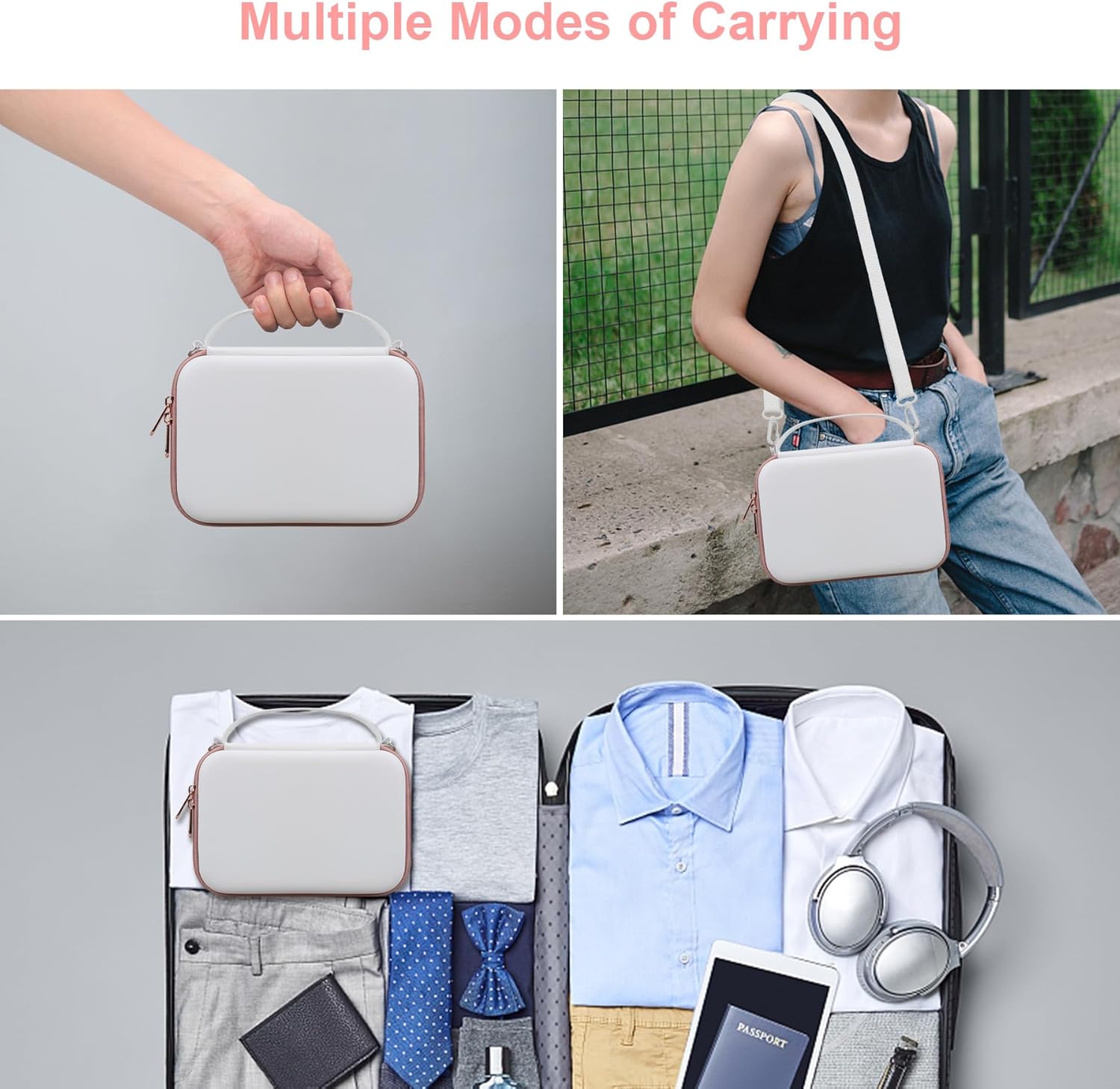 Thumbnail 2 de Canboc Carrying Camera Case for Sony ZV-1 / ZV-1F / ZV-1 II vlog kit – travel storage bag with strap (case only) – White