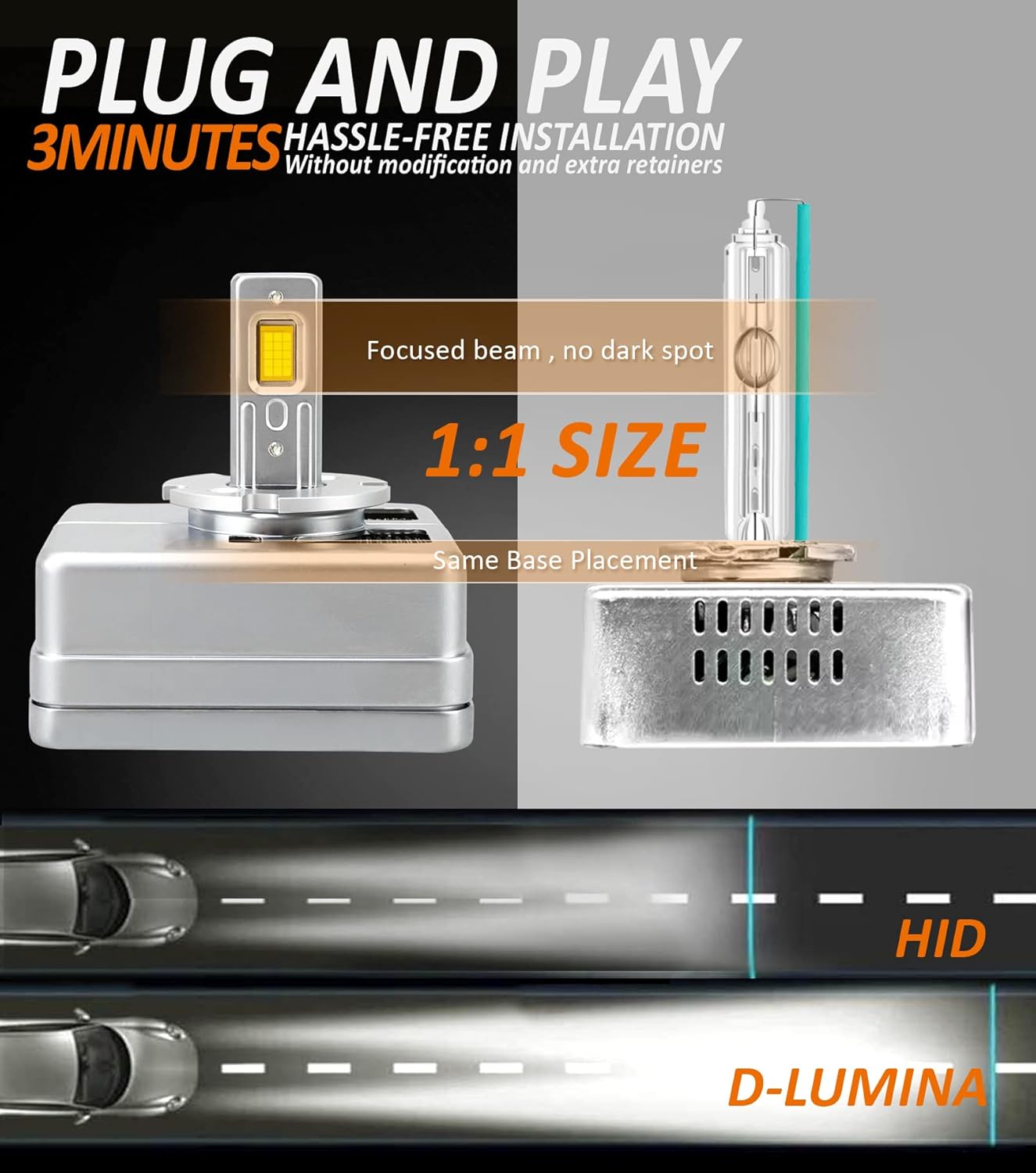 Thumbnail 3 de D-Lumina Lampadina LED D5S/D5R/D5C 90W 18000LM 6500K – Kit Conversione Plug and Play (Confezione da 2)