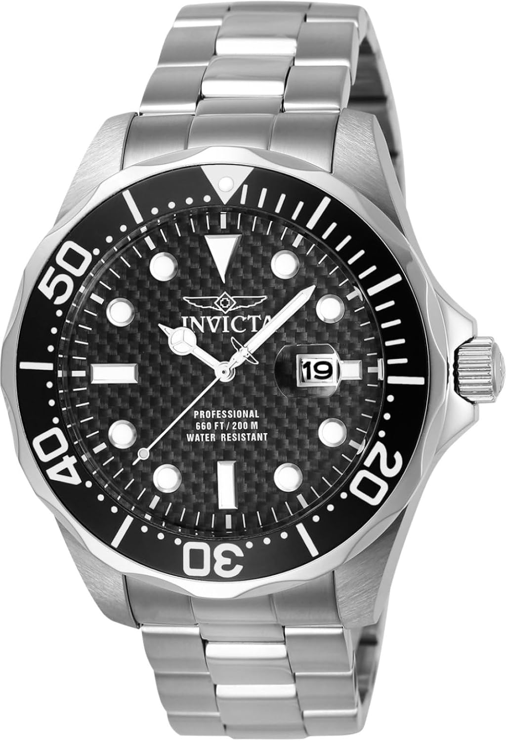 Detalle de Invicta Pro Diver Homme 47mm – Montre à Quartz en Acier Inoxydable