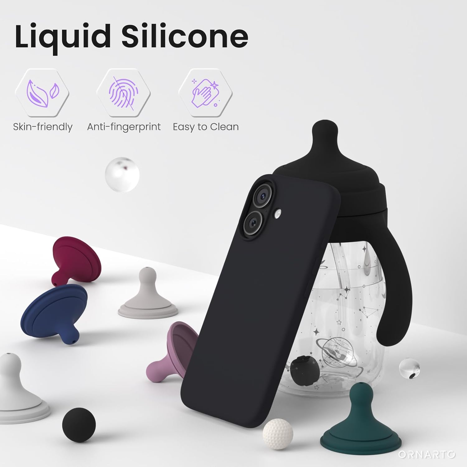 Thumbnail 2 de ORNARTO iPhone 17 Slim Silicone Case 6.3"