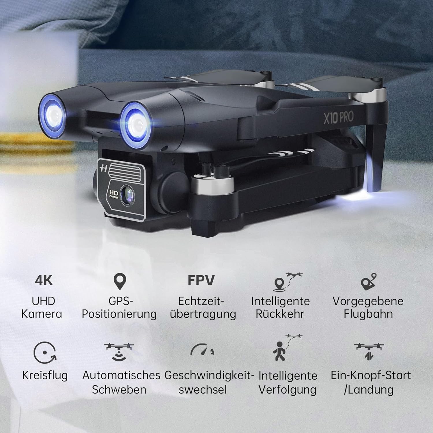 Thumbnail 6 de CHUBORY X10 PRO: GPS-Drohne mit 4K UHD Kamera, 90 Min Flugzeit und faltbarem Design