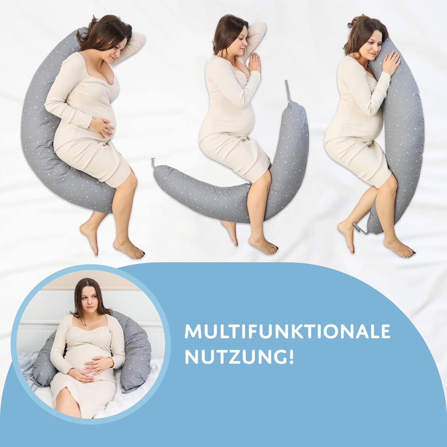 Thumbnail 4 de Totsy Baby Cuscino gravidanza 190 cm a forma di C con rivestimento sfoderabile