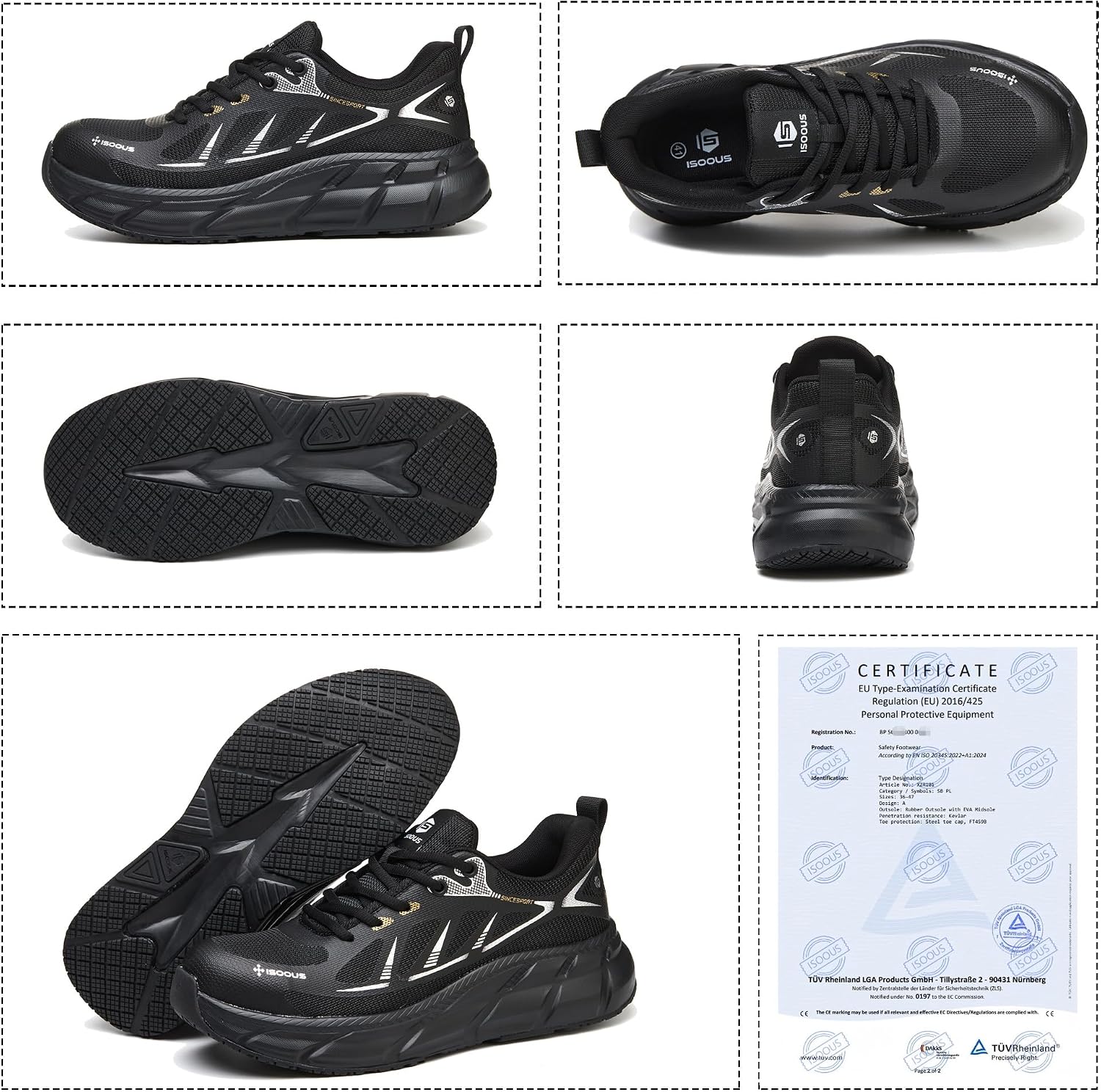 Thumbnail 5 de Scarpe Antinfortunistiche Uomo/Donna con Punta in Acciaio, Leggere e Traspiranti – Sicurezza e Comfort